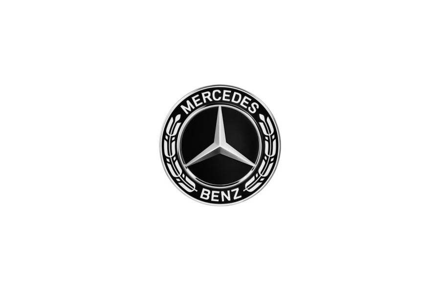 Mercedes-Benz Radnabenabdeckung, Stern mit Lorbeerkranz, schwarz (66,8 mm), 1 Stück